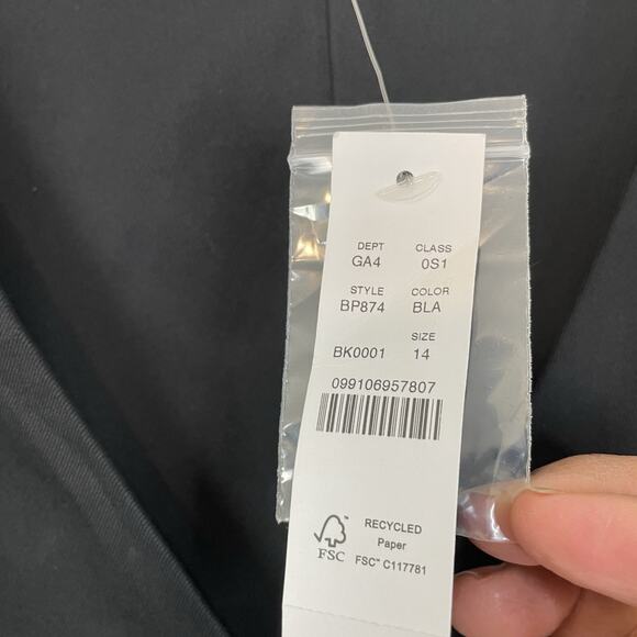 J. Crew Button Front Puff Sleeve Mini Dress Black Size 14 Capsule Minimalist - Picture 5 of 12